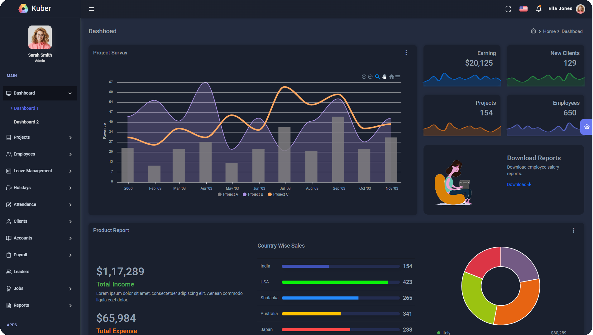 Kuber - Angular 16+ HR Admin Dashboard Template