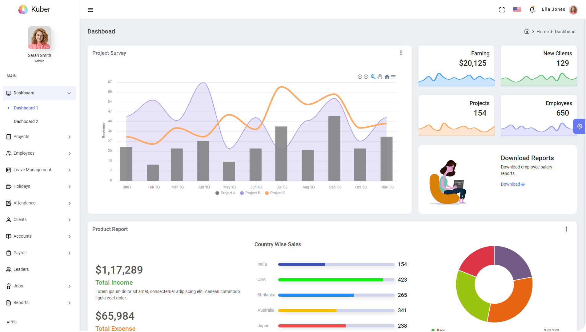 Kuber - Angular 17+ HR Admin Dashboard Template